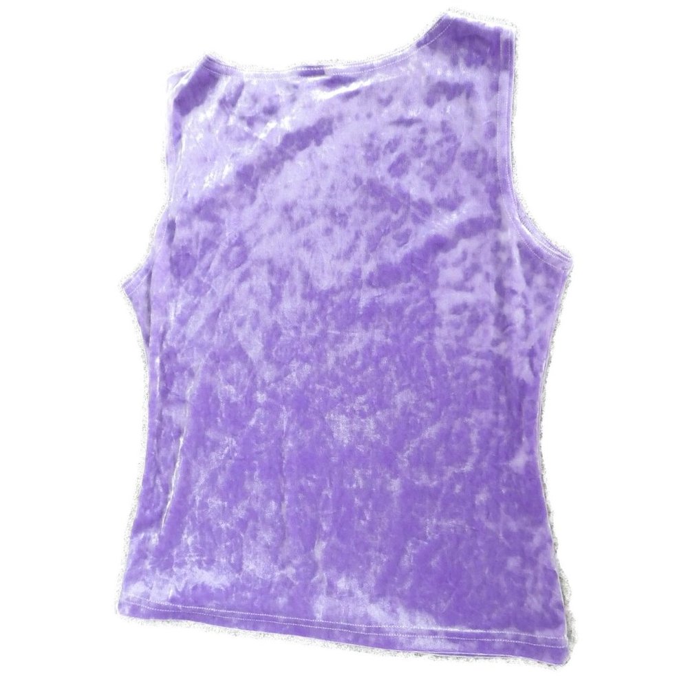 Timing USA Top Velour Purple Stretch Vintage Crushed Velvet Retro Fitted S - Picture 4 of 6